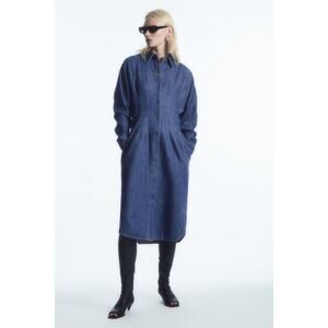 COS  OVERSIZED WAISTED DENIM MIDI SHIRT DRESS SIZE 4/ small